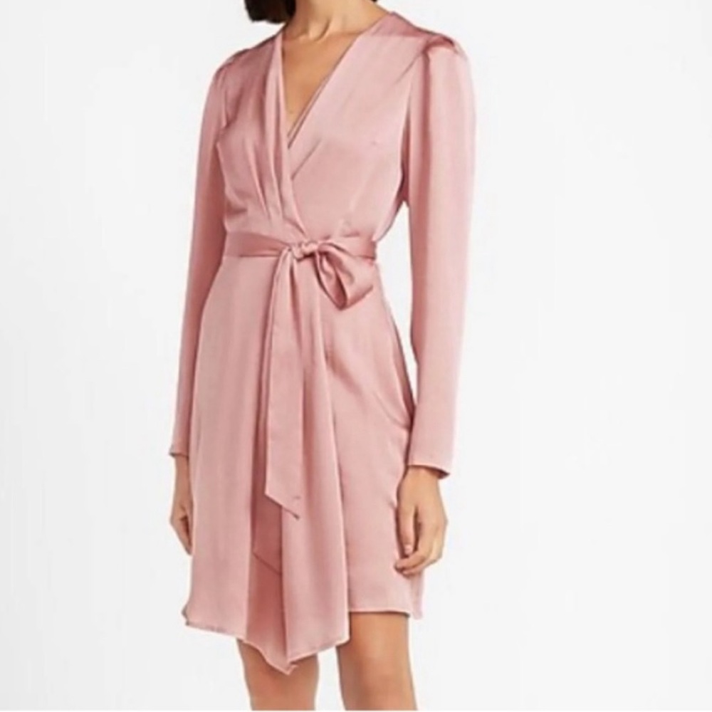 Express Puff Sleeve Wrap Dress NWT
